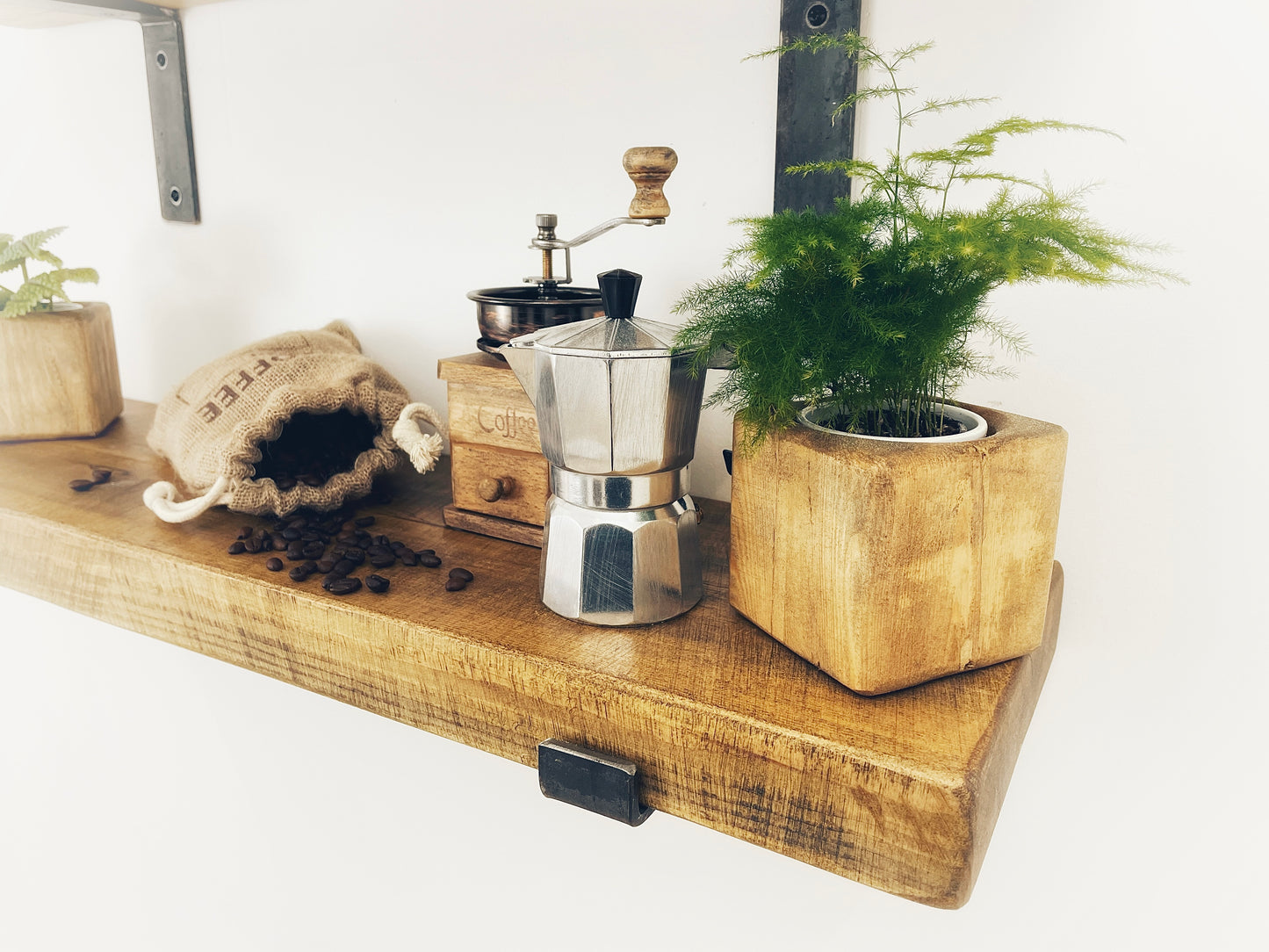 Industrial Farmhouse Rustic Chunky Wooden Shelving