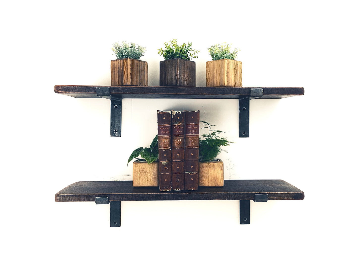 Industrial Farmhouse Rustic Chunky Wooden Shelving