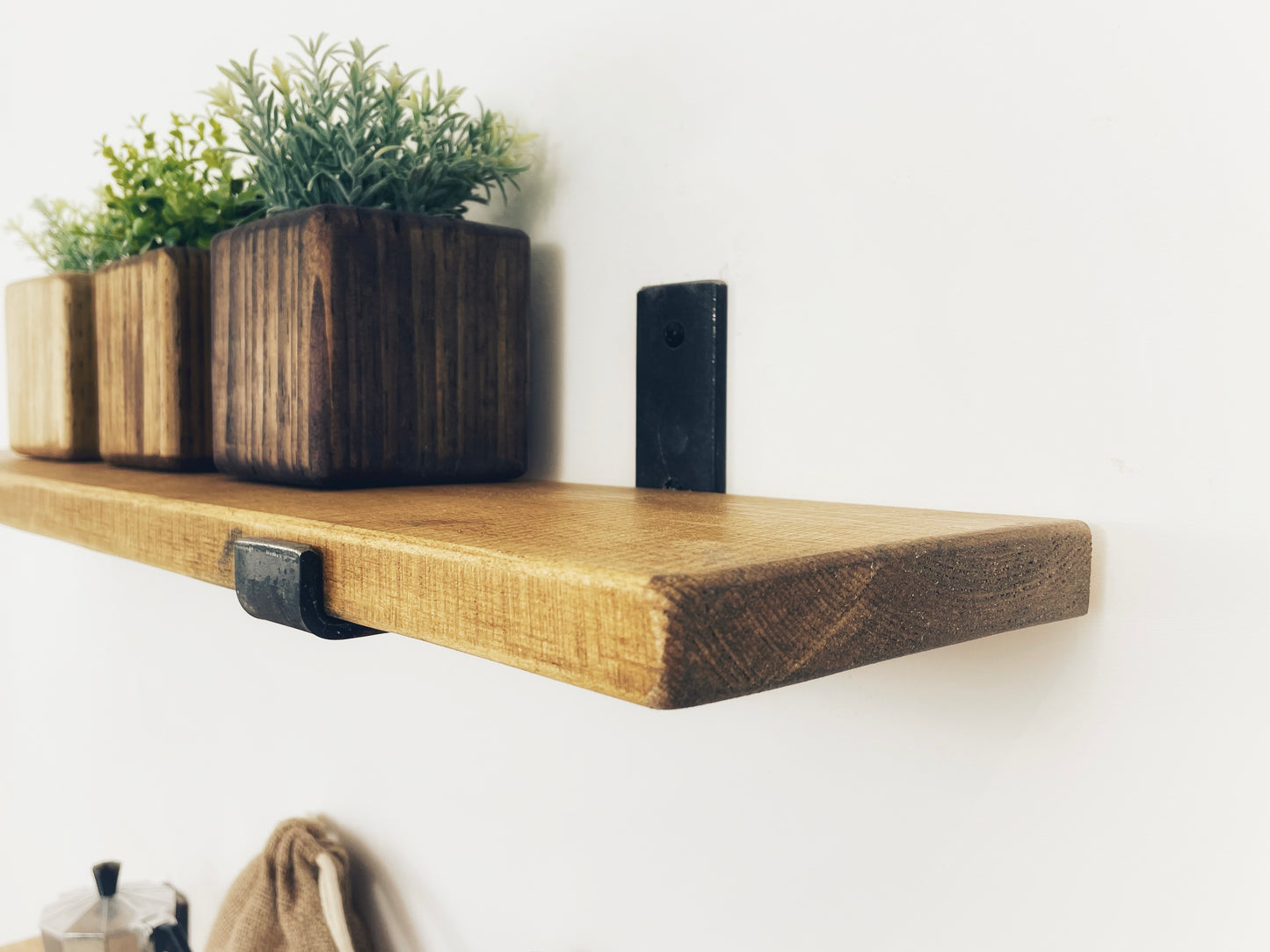 Industrial Farmhouse Chunky Rustic Wooden Shelving