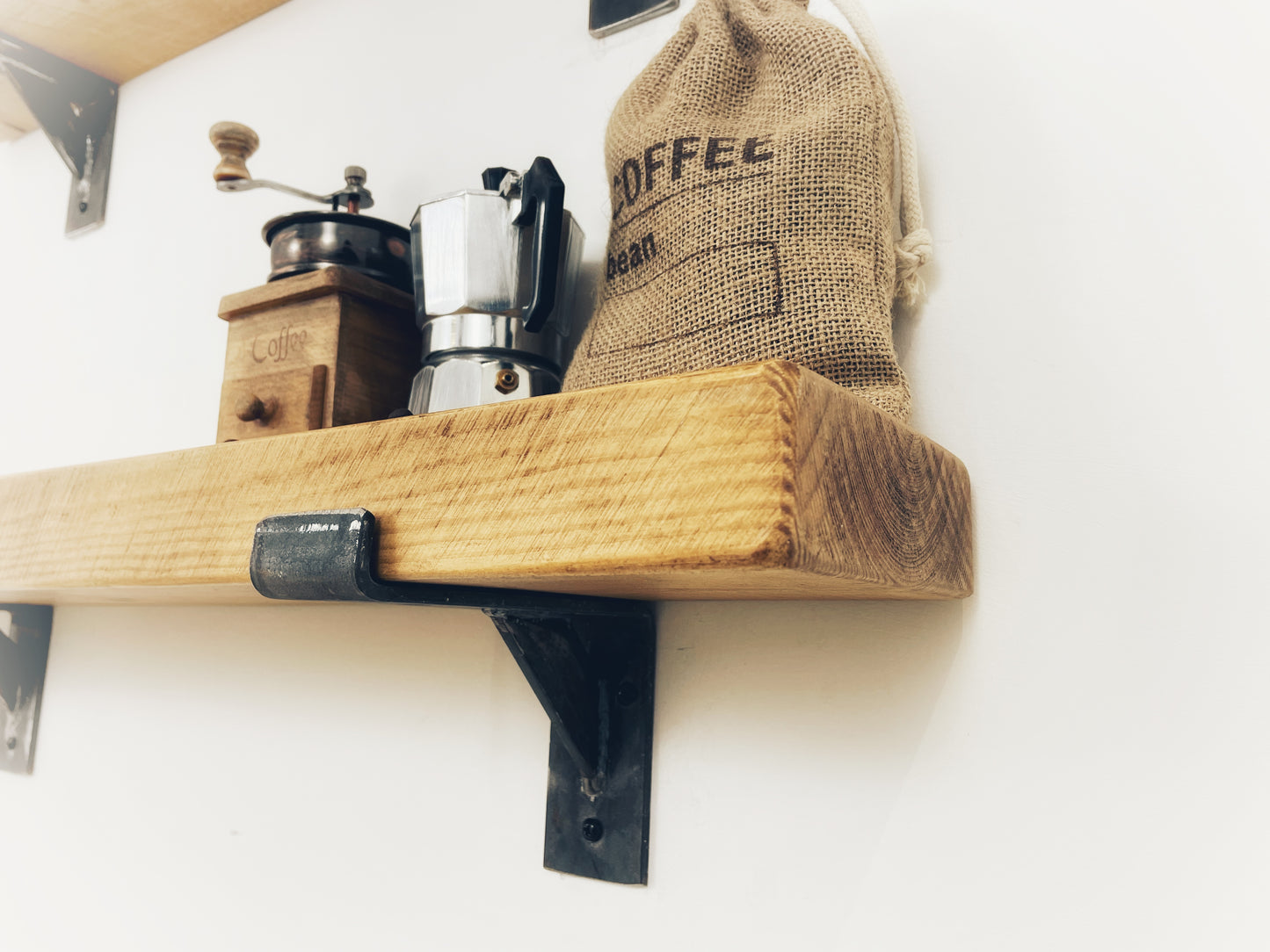 Industrial Farmhouse Chunky Rustic Wooden Shelving