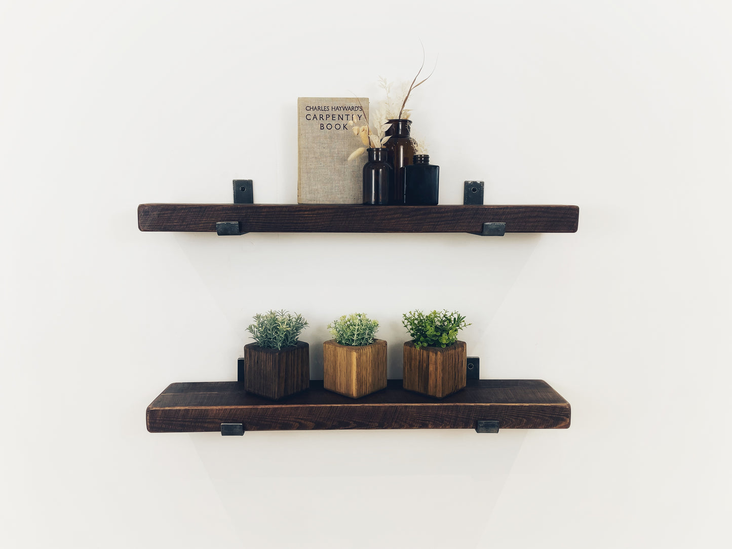 Industrial Farmhouse Chunky Rustic Wooden Shelving