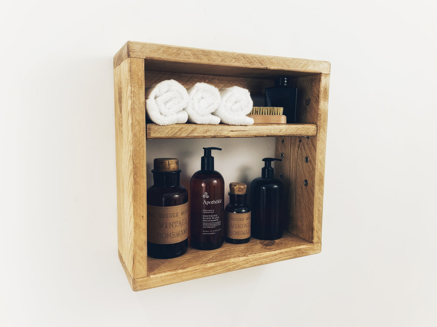 Box Shelf With Adjustable Ledge, Rustic Wall Cube, Wooden Wall Storage, Handmade Display Shelves, Wall Mounted Floating Shelving