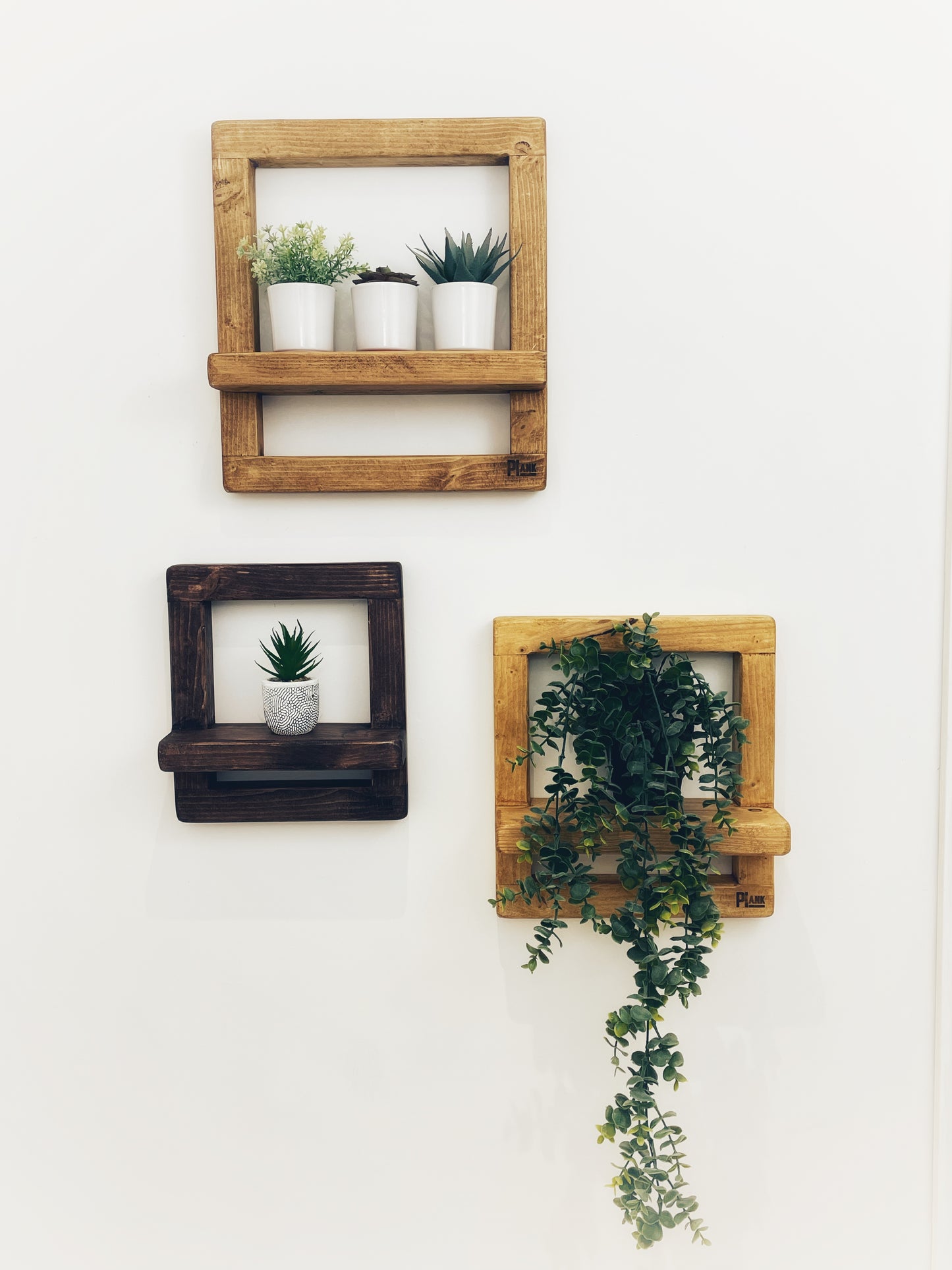 Rustic Wooden Display Shelves