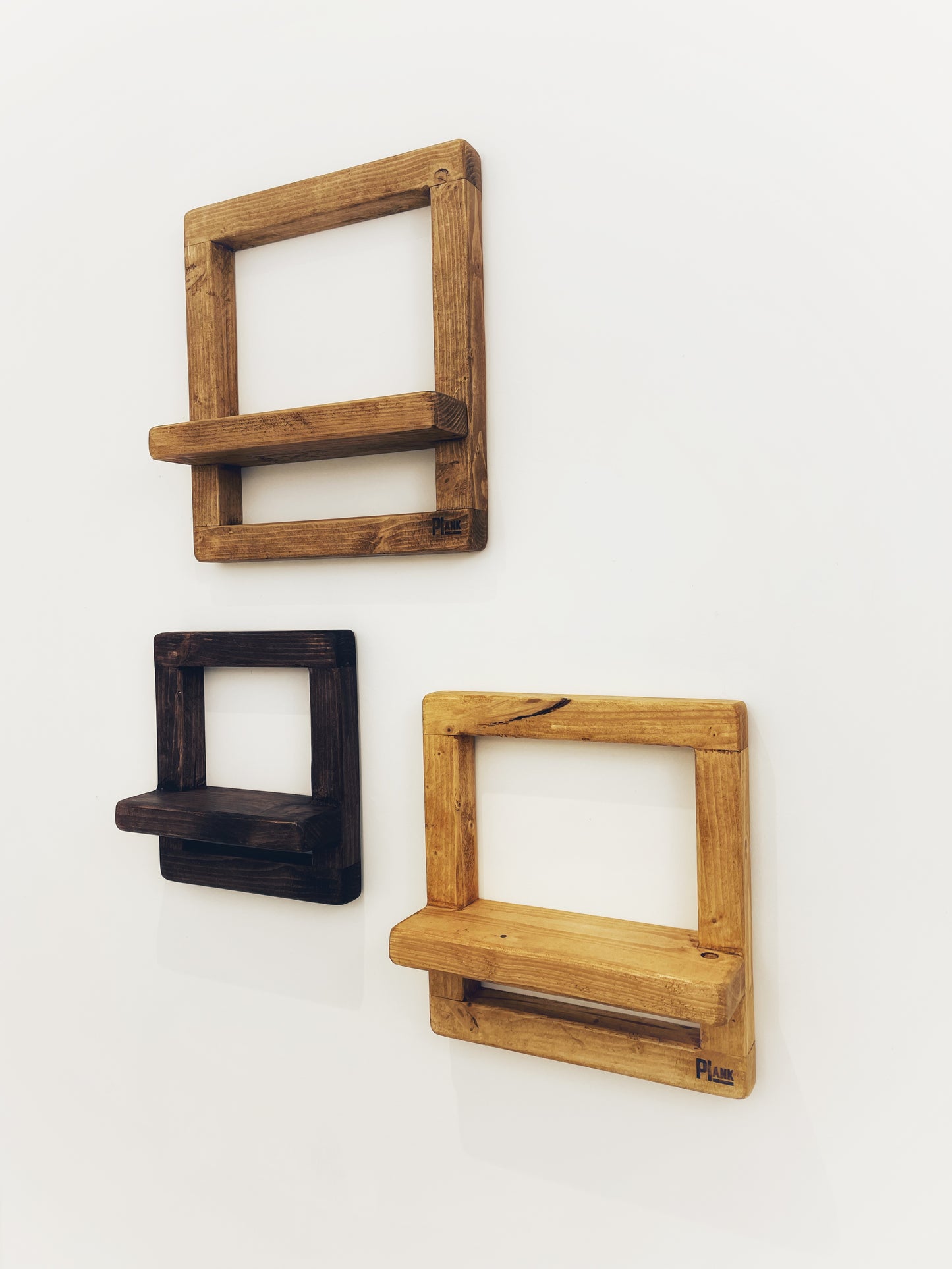 Rustic Wooden Display Shelves