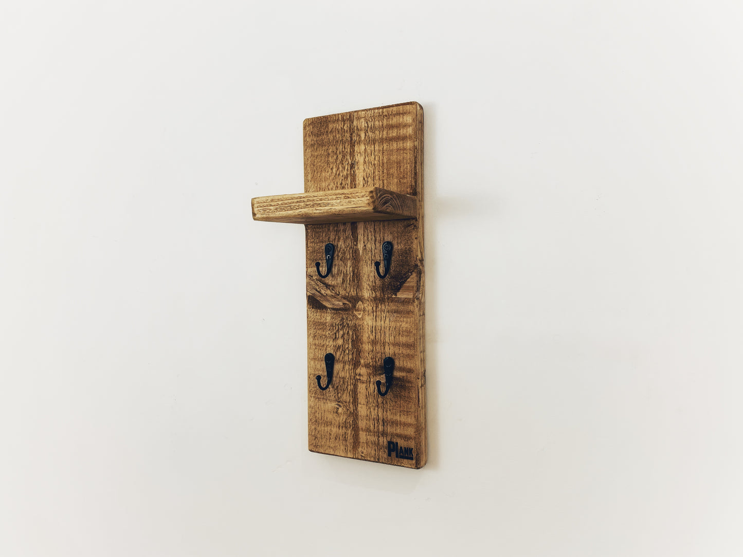 4 Key Hook Holder with Top Shelf