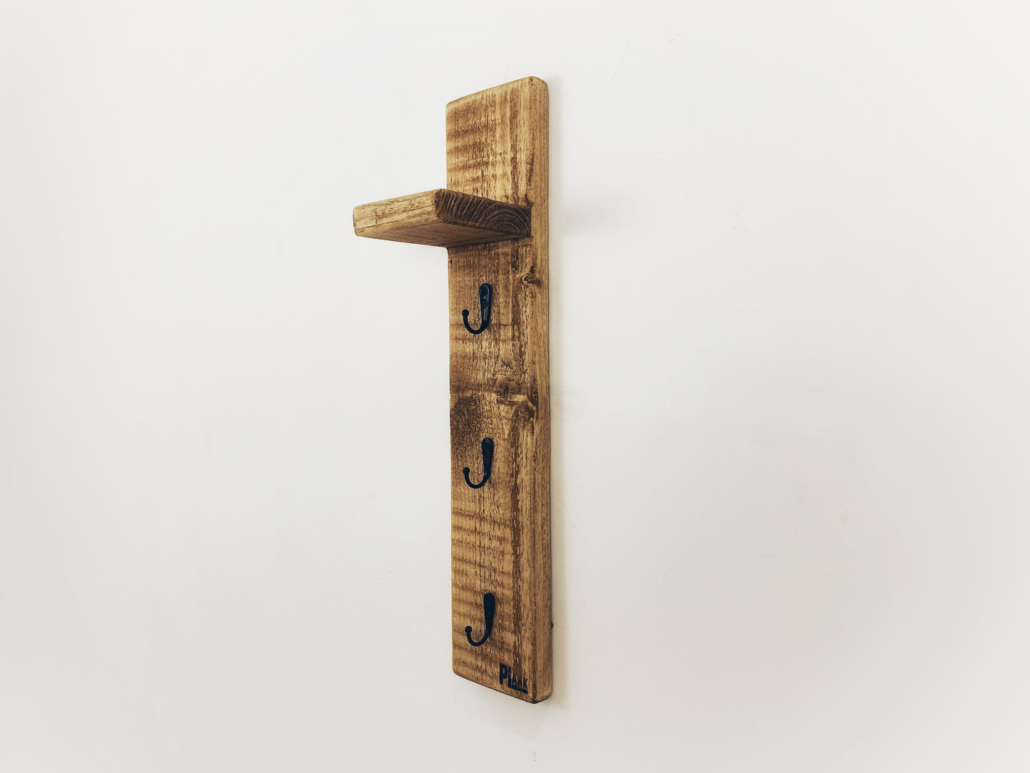 3 Key Hook Holder with Top Shelf