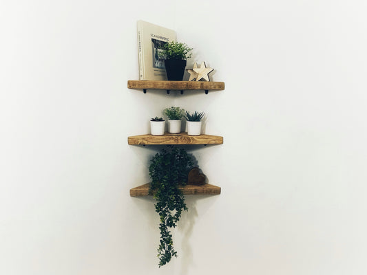 Set of 3 Corner Display Shelves