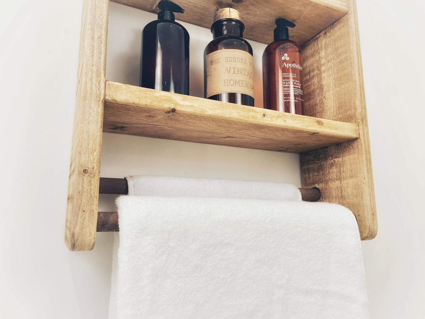 Bathroom Shelving Unit With Double Towel Rail
