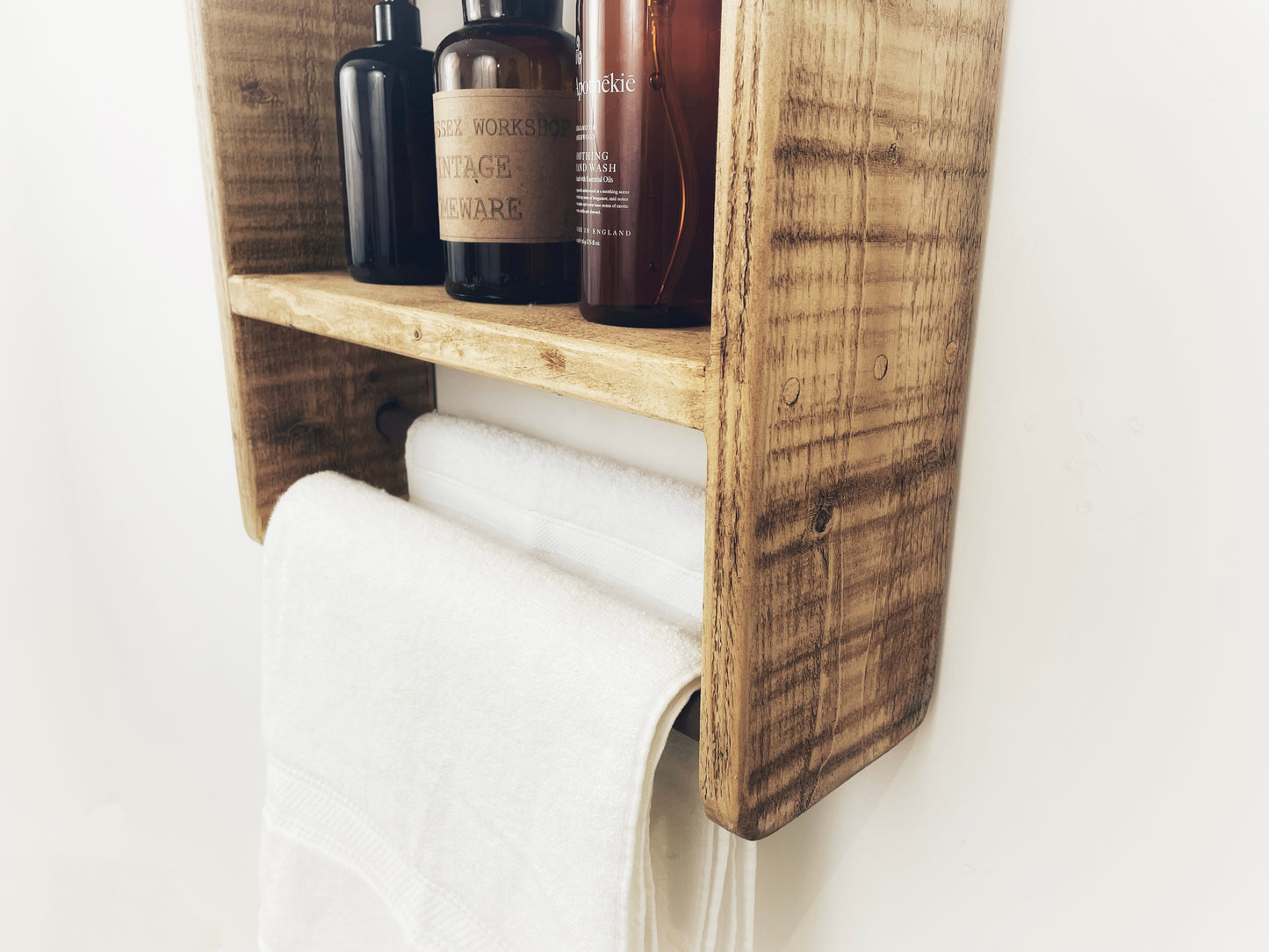 Bathroom Shelving Unit With Double Towel Rail