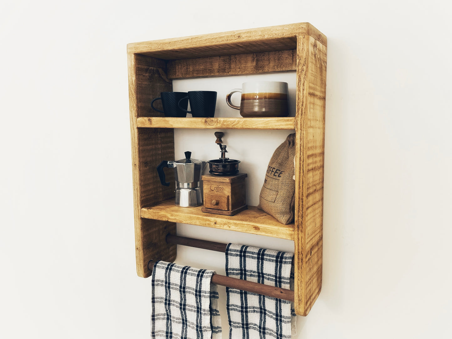 Kitchen Shelving Unit With Double Towel Rail
