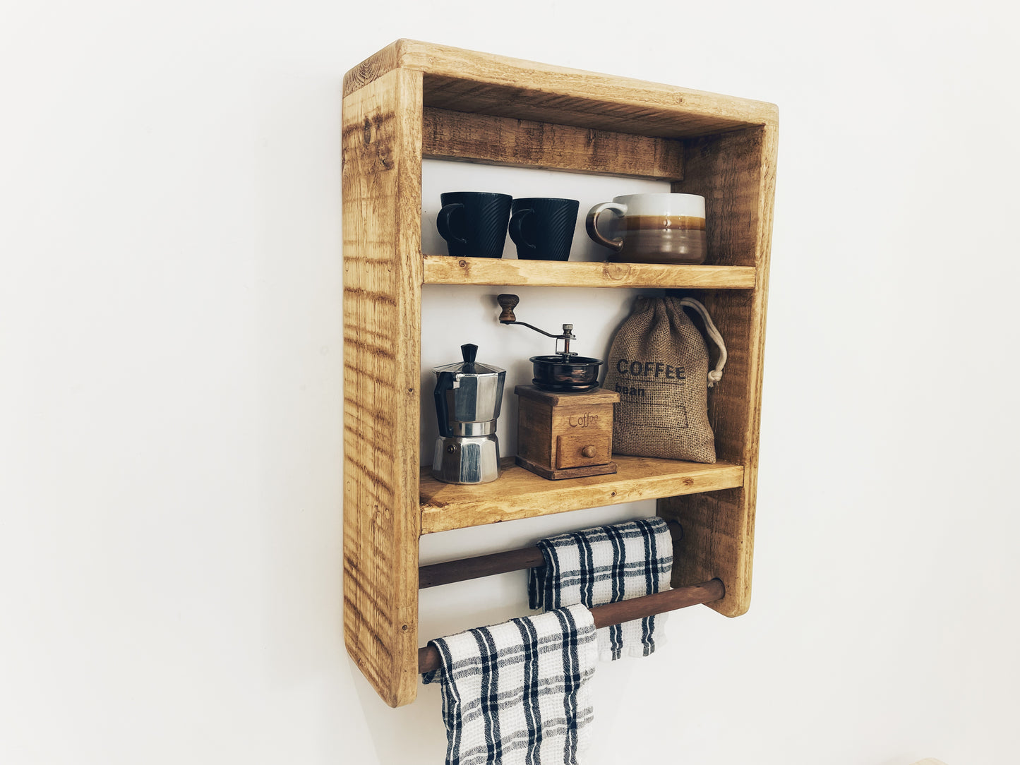 Kitchen Shelving Unit With Double Towel Rail