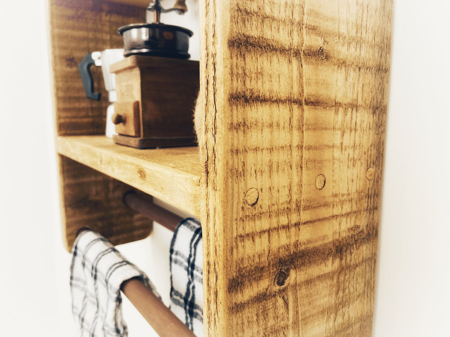 Kitchen Shelving Unit With Double Towel Rail