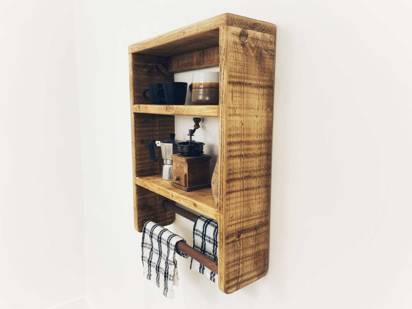 Kitchen Shelving Unit With Double Towel Rail