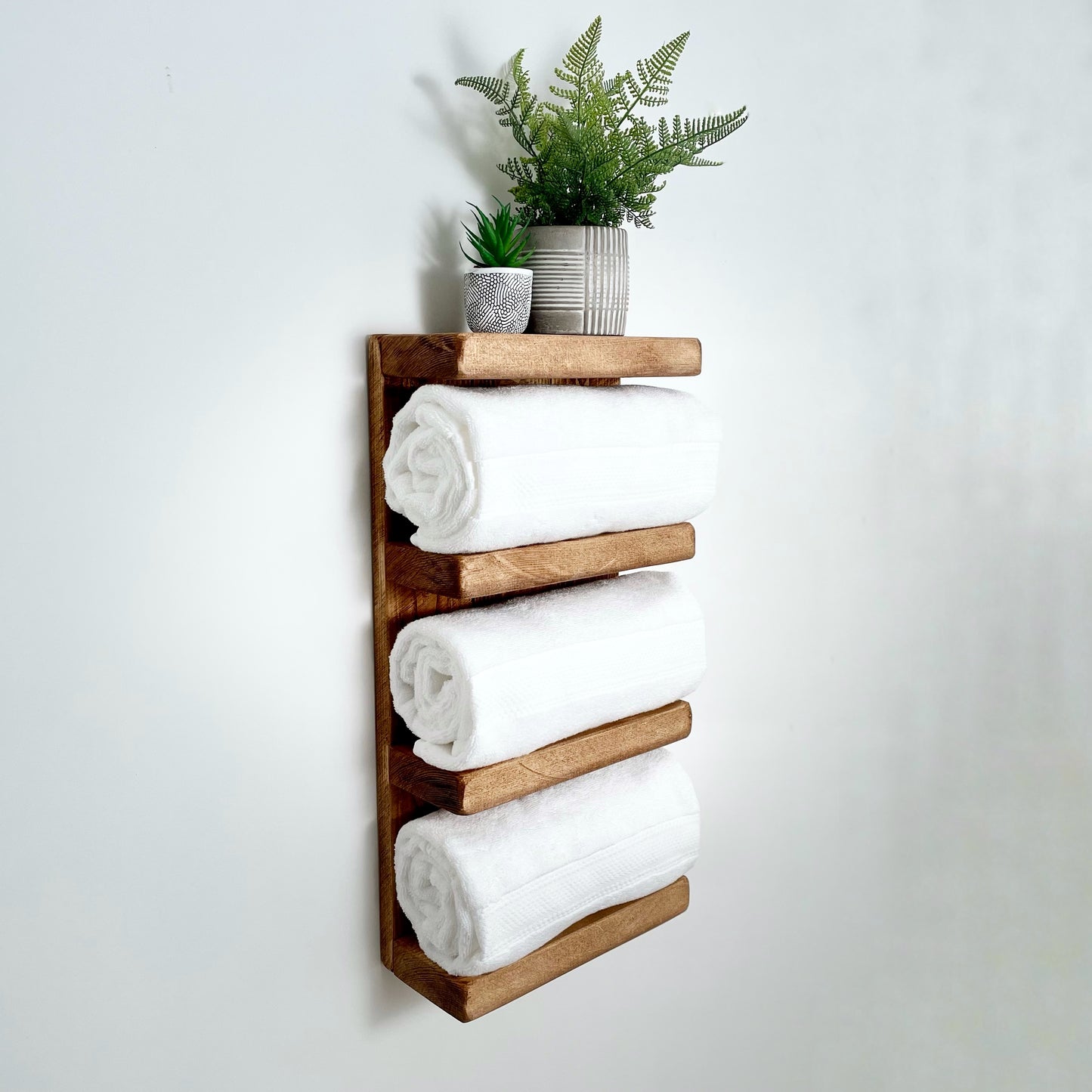 Wooden Shelving unit Towel shelf Rustic Wooden Shelving Unit, Bathroom Towel Holder, Farmhouse Decor Display Shelf, Narrow Depth Shelves